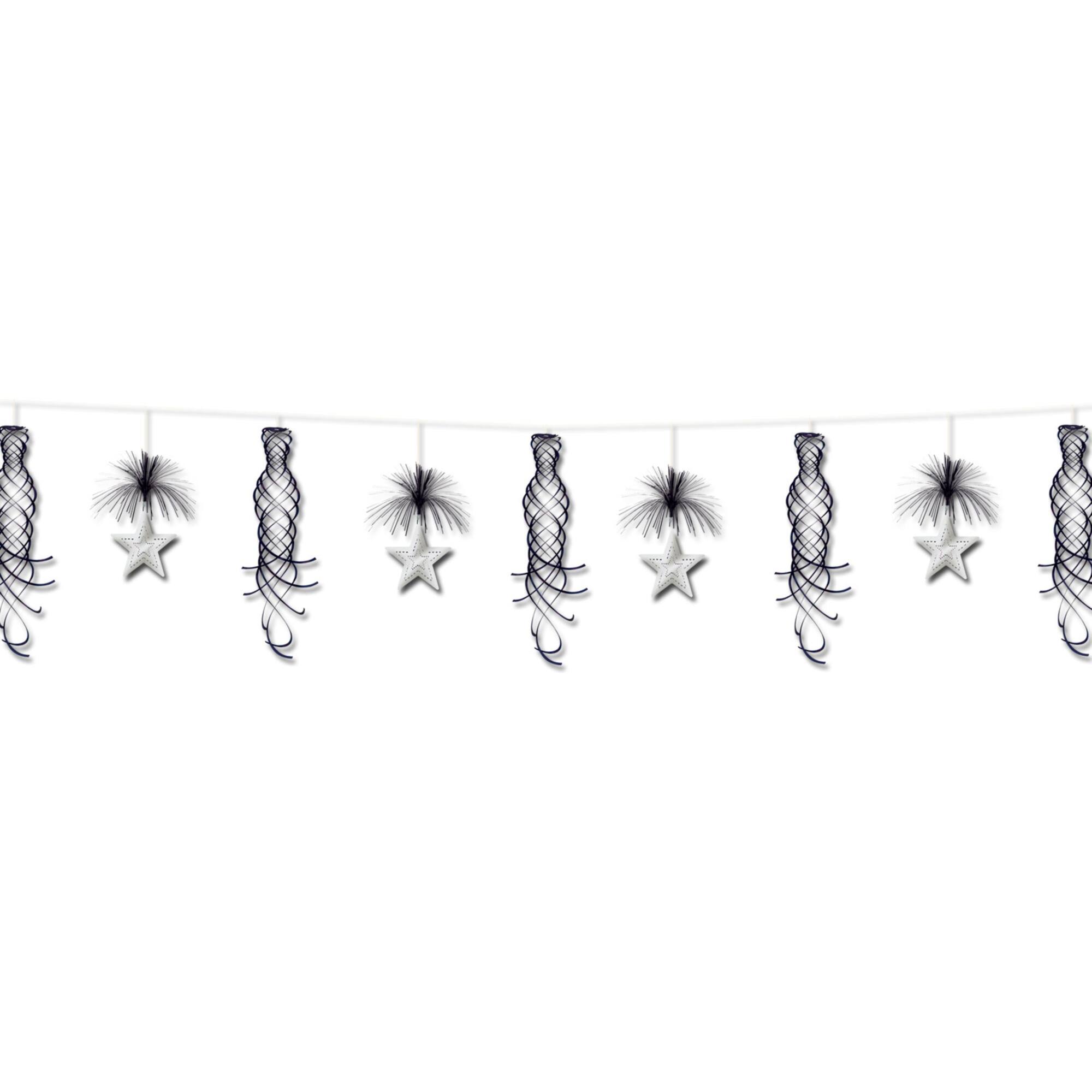 Beistle 10ft. Black & Silver Star Shimmer Garlands, 2ct.